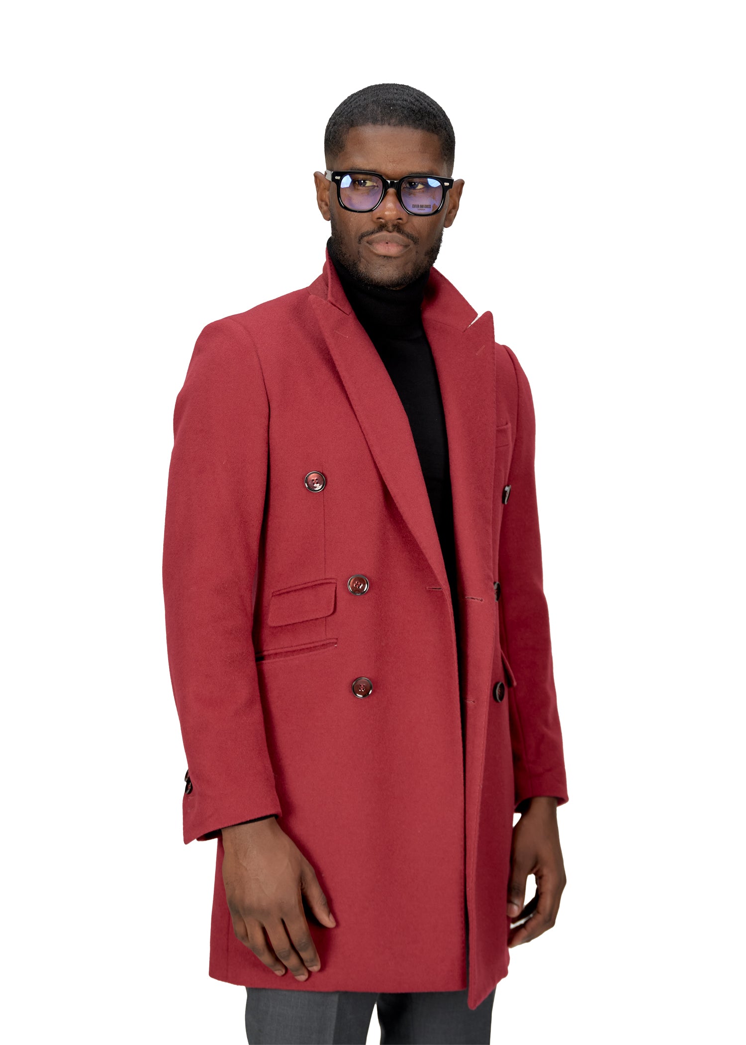 Red Tailored Overcoat