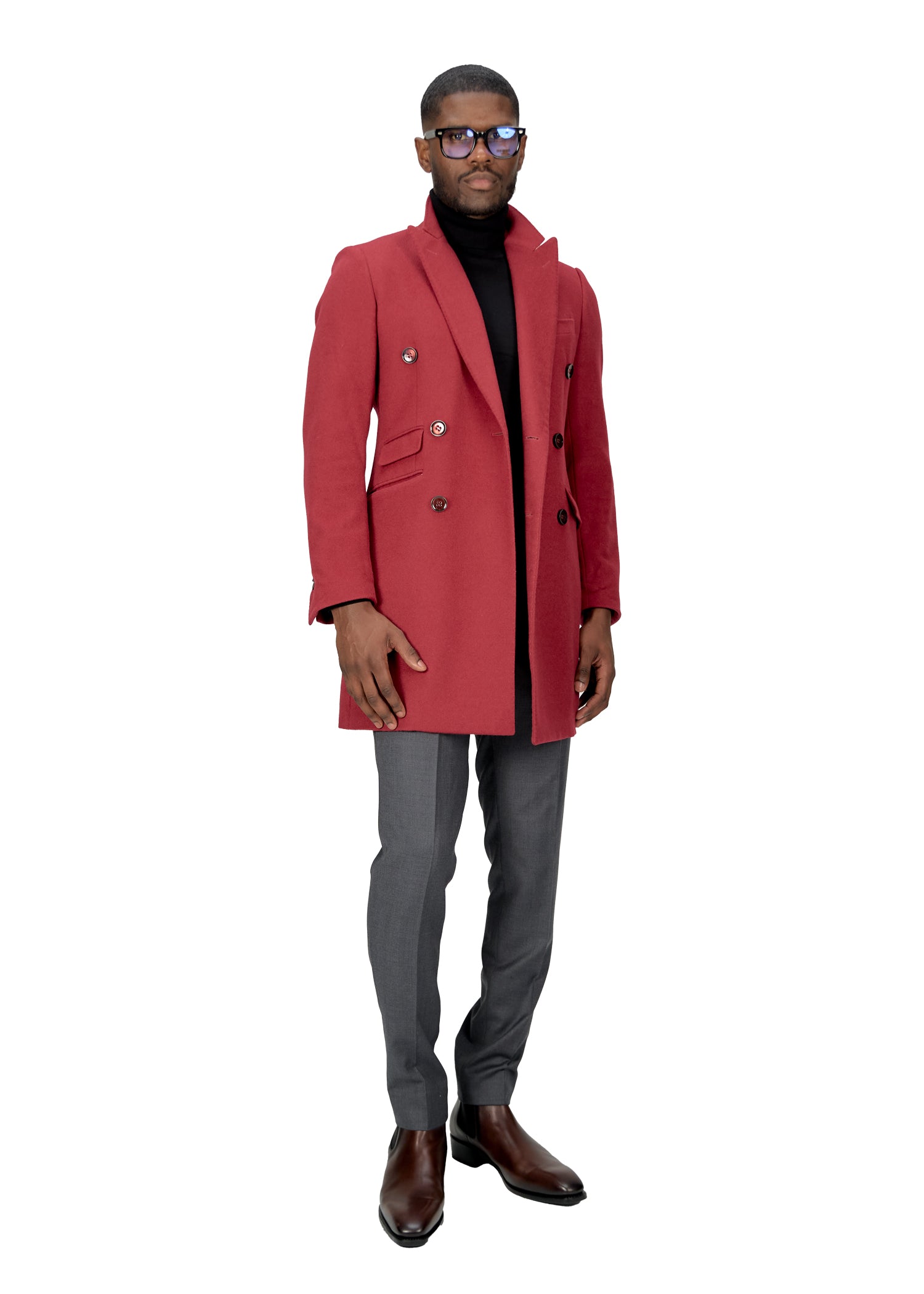 Red Tailored Overcoat