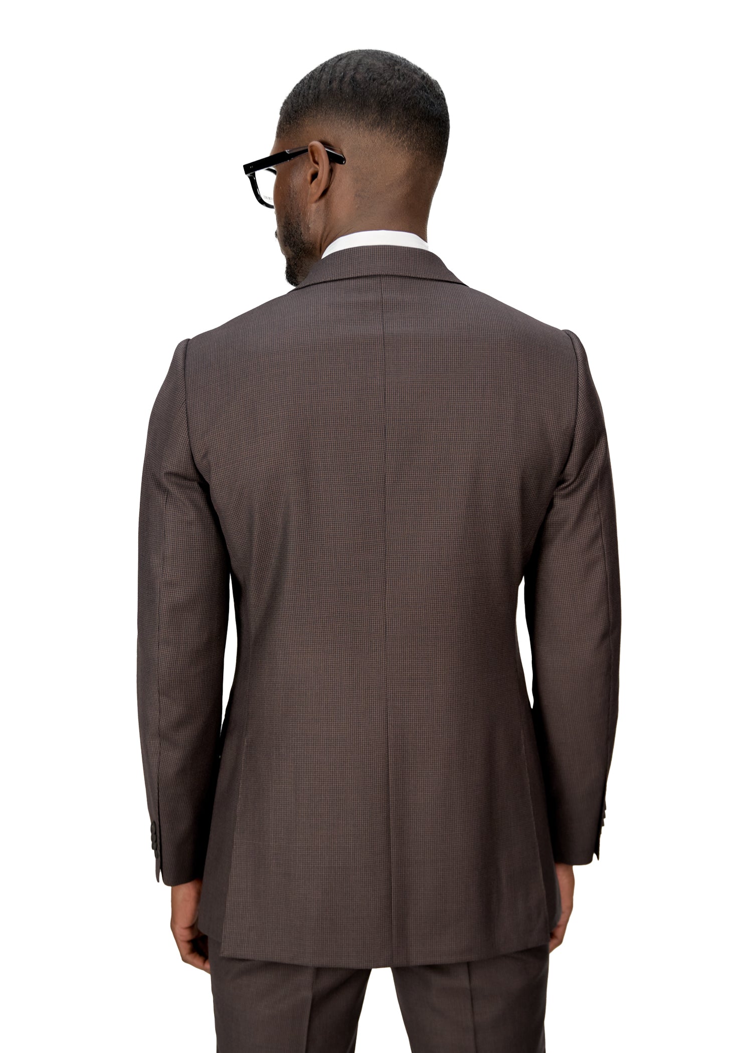 Dark Brown Checkered Tailored Fit Milano Suit