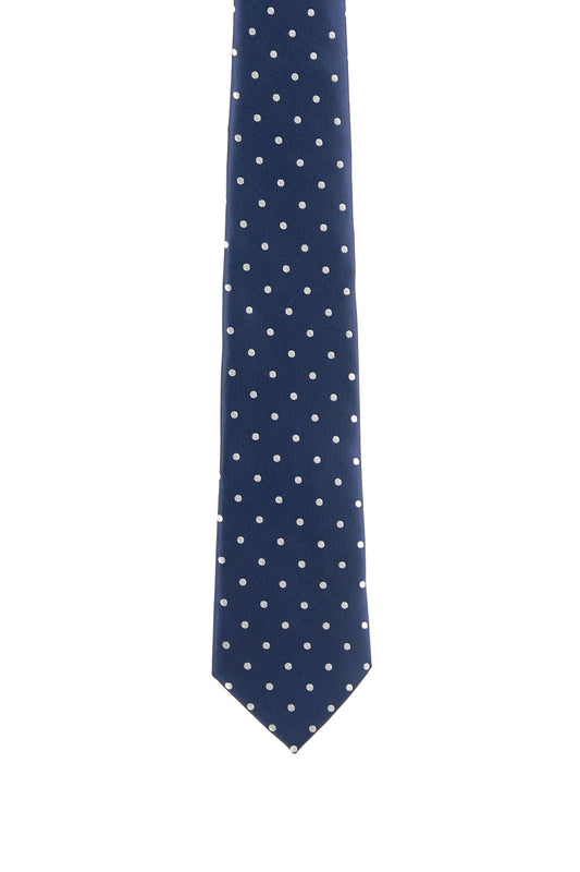 NAVY POLKA DOT TIE