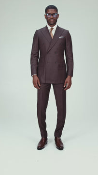 Dark Brown Checkered Tailored Fit Milano Suit